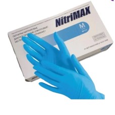 M, Перчатки NitriMax, 100 шт / 50 пар,  Нитрил, голубые