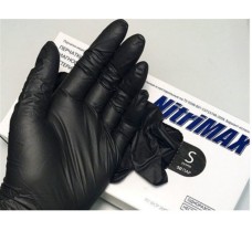 S Перчатки NitriMax, 100 шт / 50 пар, Нитрил,черные